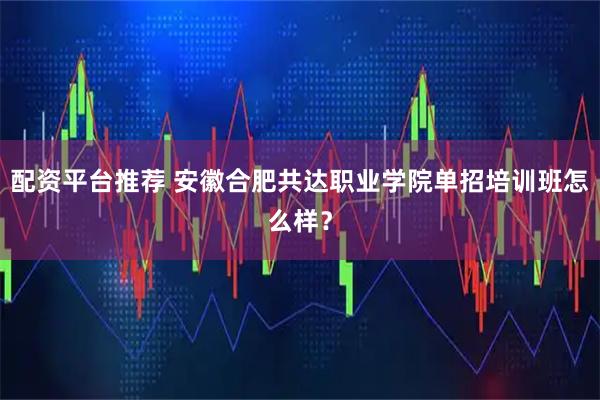 配资平台推荐 安徽合肥共达职业学院单招培训班怎么样？